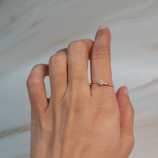 14Kt Gold 0.15 Ct Genuine Natural Diamond Ring