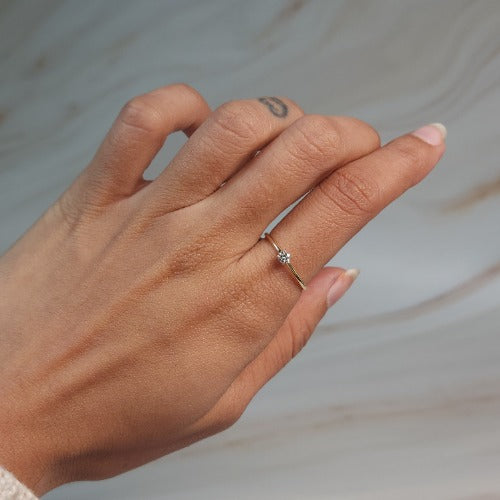 14Kt Gold 0.10 Ct Lab Grown Diamond Ring