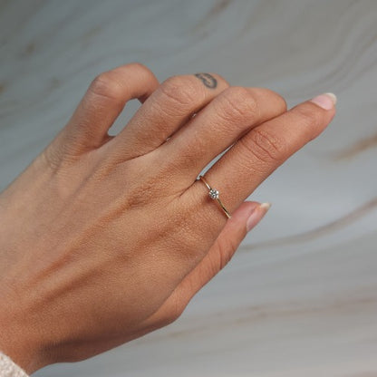14Kt Gold 0.10 Ct Lab Grown Diamond Ring