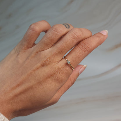 14Kt Gold 0.15 Ct Genuine Natural Diamond Ring