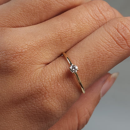 14Kt Gold 0.15 Ct Genuine Natural Diamond Ring
