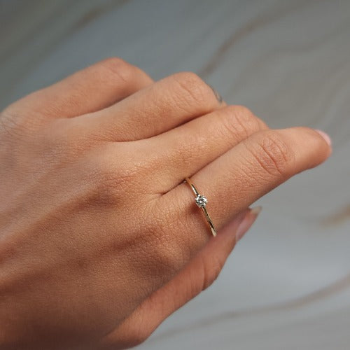 14Kt Gold 0.10 Ct Lab Grown Diamond Ring