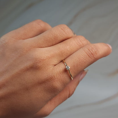 14Kt Gold 0.10 Ct Lab Grown Diamond Ring