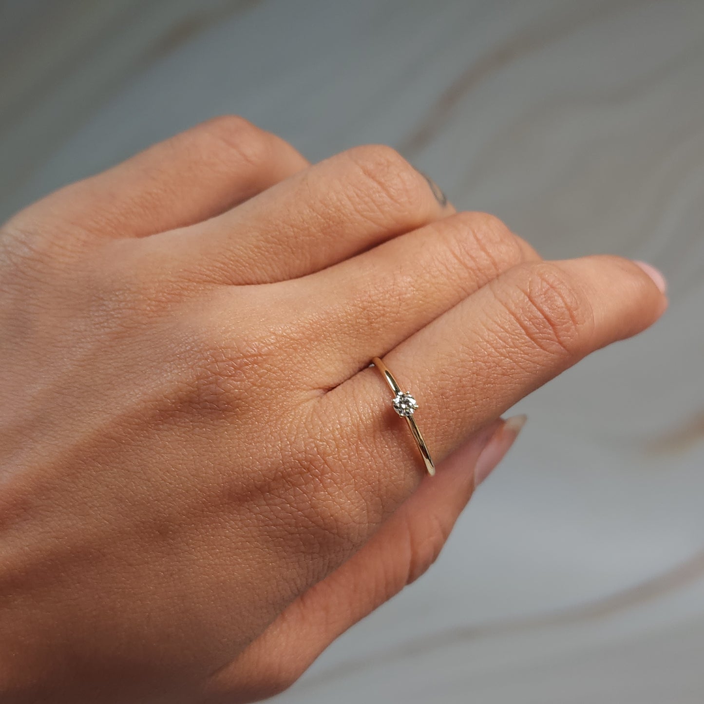 14Kt Gold 0.15 Ct Genuine Natural Diamond Ring