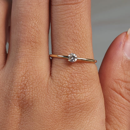 14Kt Gold 0.15 Ct Genuine Natural Diamond Ring