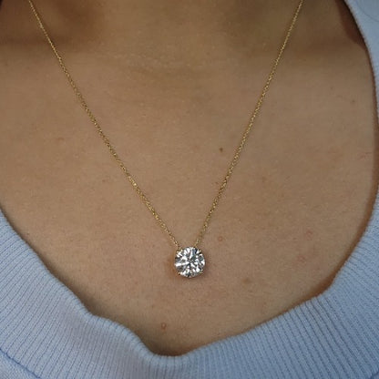 14Kt Gold 1.50 Ct Lab Grown Diamond Pendant Necklace