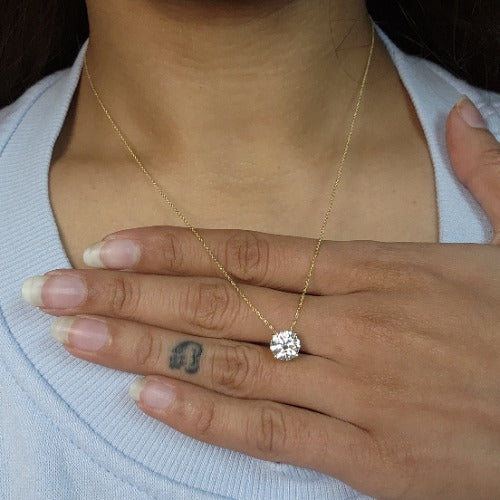 14Kt Gold 1.50 Ct Lab Grown Diamond Pendant Necklace