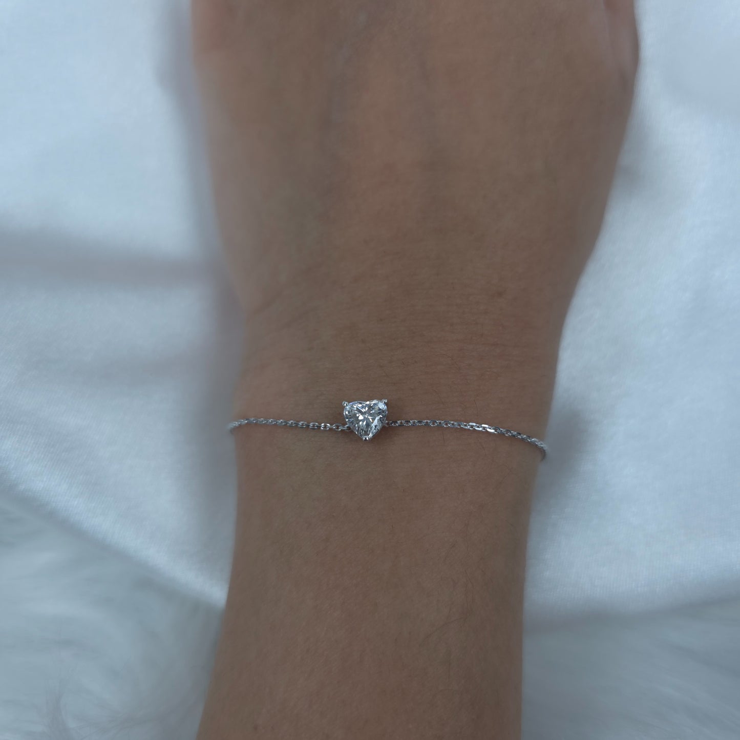 14Kt Gold 0.50 Ct Lab Grown Heart Diamond Bracelet