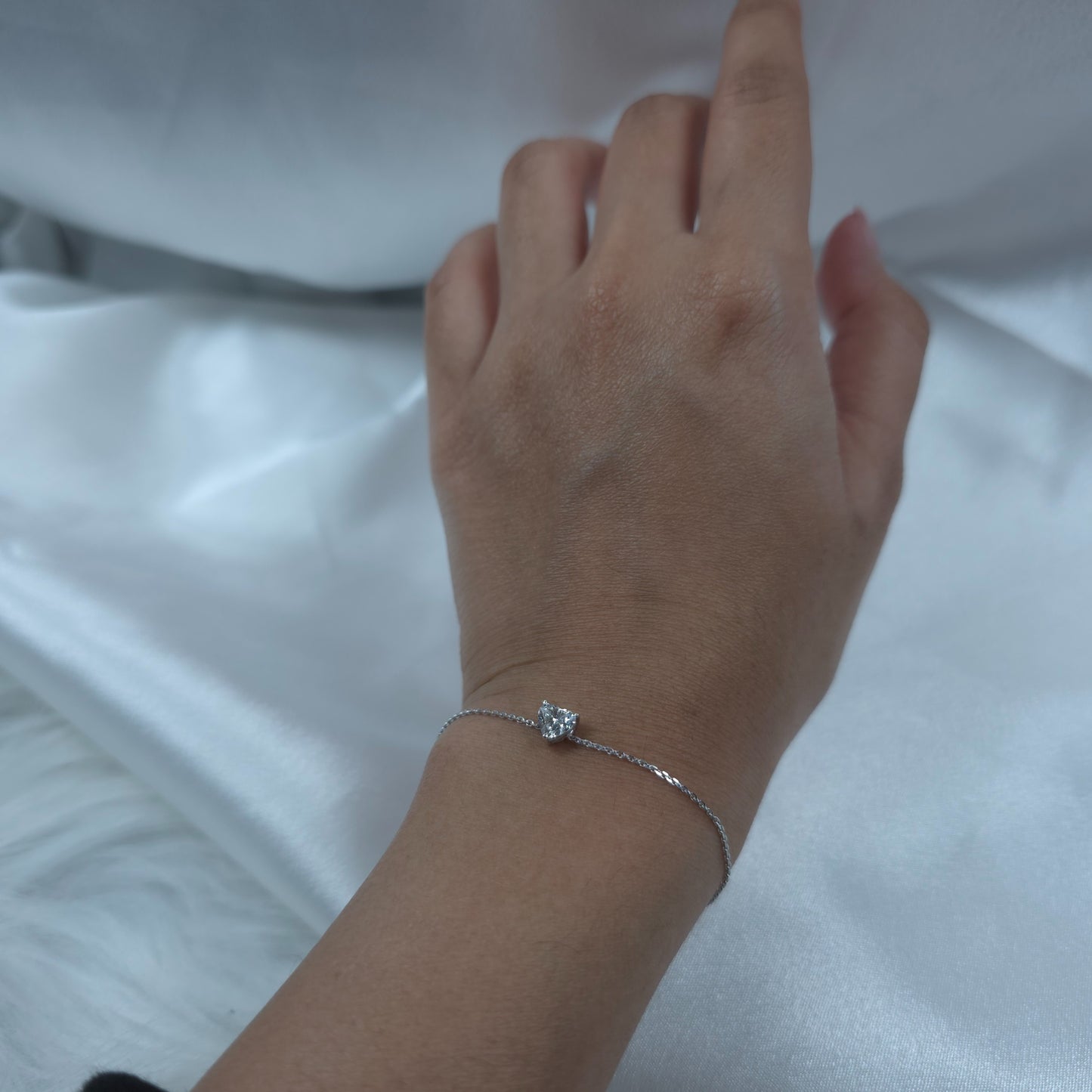 14Kt Gold 0.50 Ct Lab Grown Heart Diamond Bracelet