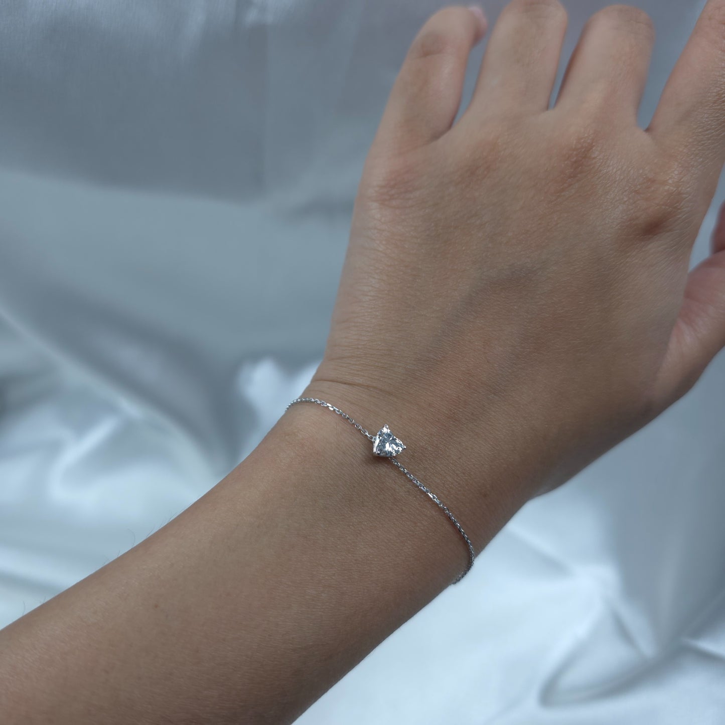 14Kt Gold 0.50 Ct Lab Grown Heart Diamond Bracelet