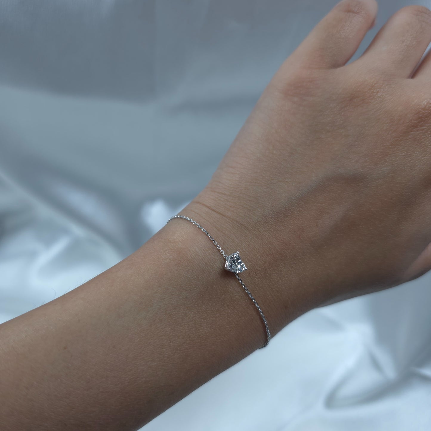 14Kt Gold 0.50 Ct Lab Grown Heart Diamond Bracelet