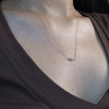 14Kt Gold Genuine Natural Diamond Evil Eye Pendant Necklace