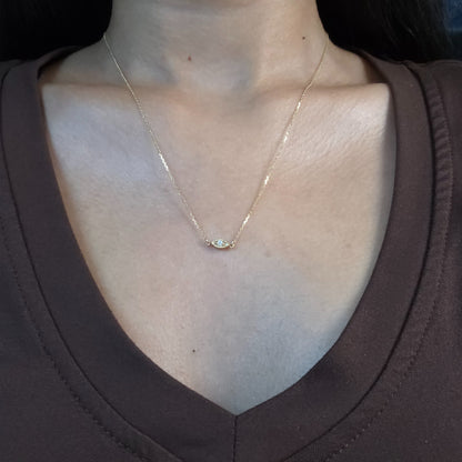 14Kt Gold Genuine Natural Diamond Evil Eye Pendant Necklace