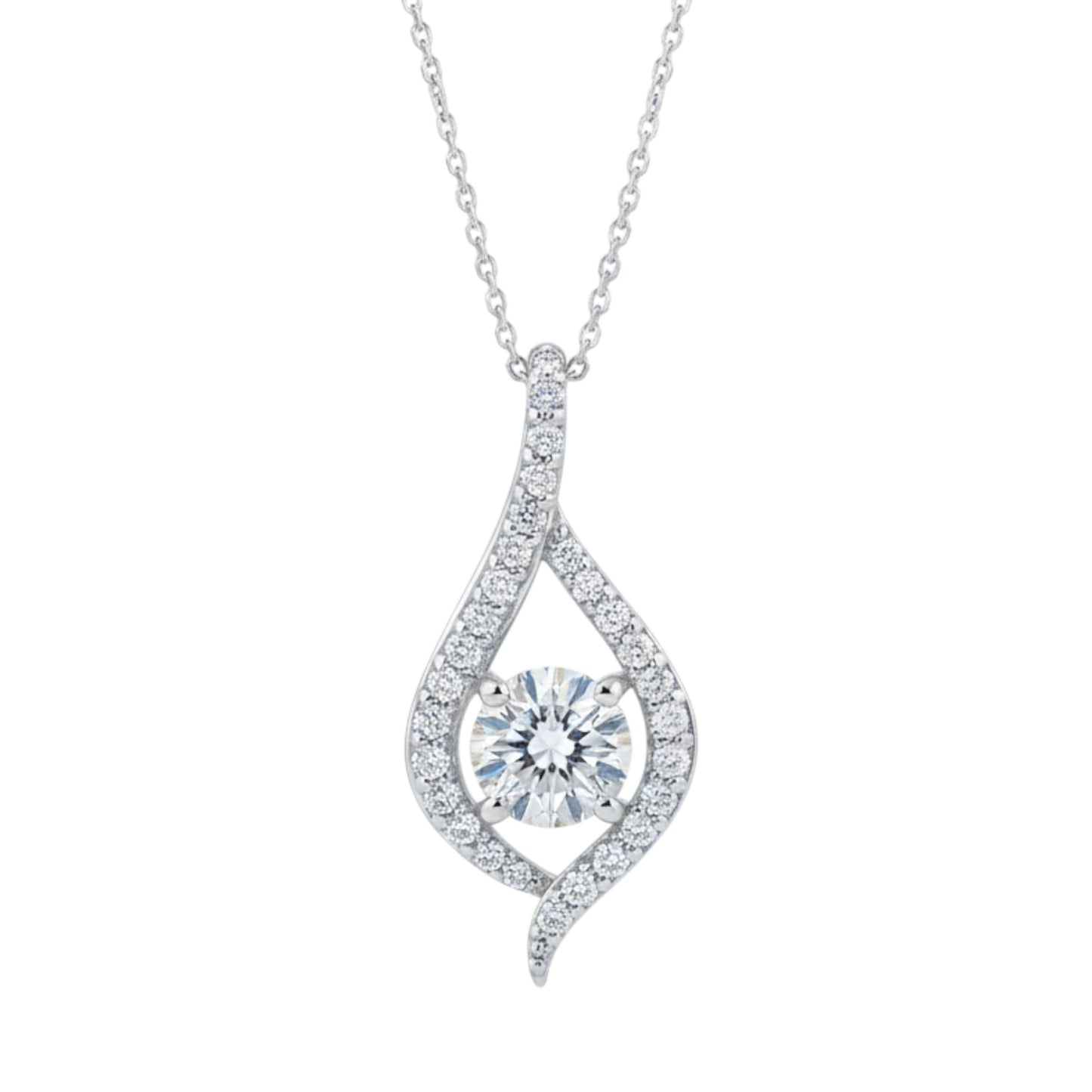 14K Gold 1.41 Ct Lab Grown Diamond Solitaire Pendant Necklace