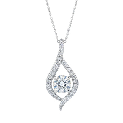 14K Gold 1.41 Ct Lab Grown Diamond Solitaire Pendant Necklace