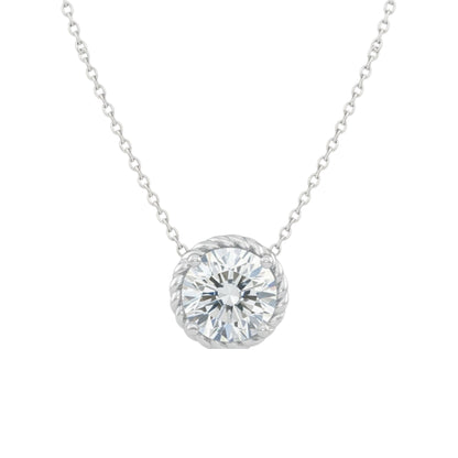 14Kt Gold 1 Ct Lab Grown Diamond Bezel Necklace