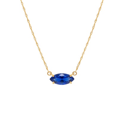 14Kt Gold Tanzanite Marquise Pendant Necklace