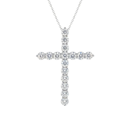 14Kt Gold 2 Ct Lab Grown Diamond Cross Pendant Necklace