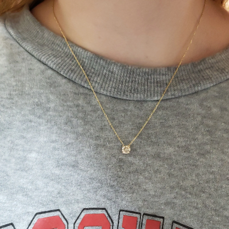 14Kt Gold 0.60 Ct Lab Grown Diamond Solitaire Pendant Necklace