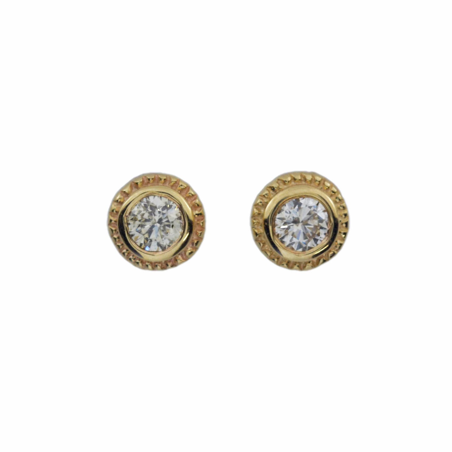 14Kt Gold 0.30 Ct Lab Grown Diamond Bezel Stud Earrings