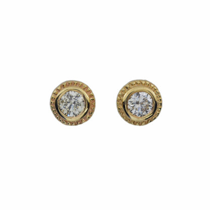 14Kt Gold 0.30 Ct Lab Grown Diamond Bezel Stud Earrings