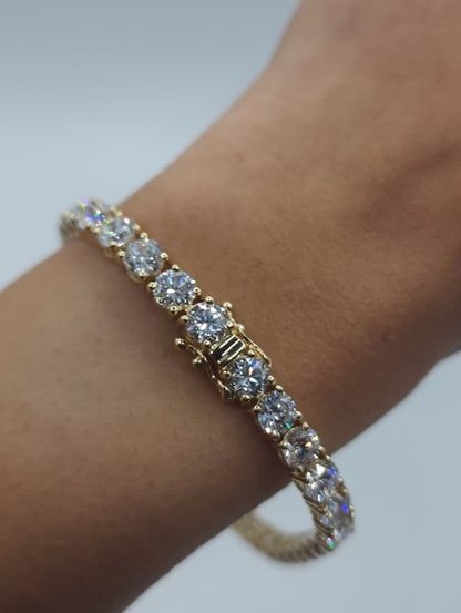 14Kt Gold 16.20 Ct Lab Grown Diamond Tennis Bracelet