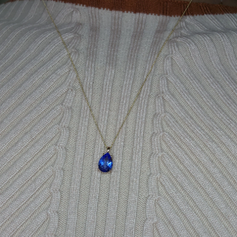 14Kt Gold Tanzanite Teardrop Pendant