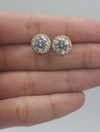 14Kt Gold 4.45 Ct Lab Grown IGI Certified Diamond Earrings