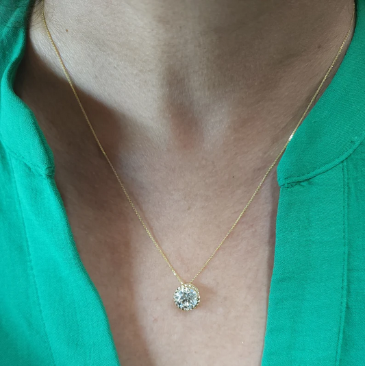 14Kt Gold 1 Ct Lab Grown Diamond Bezel Necklace