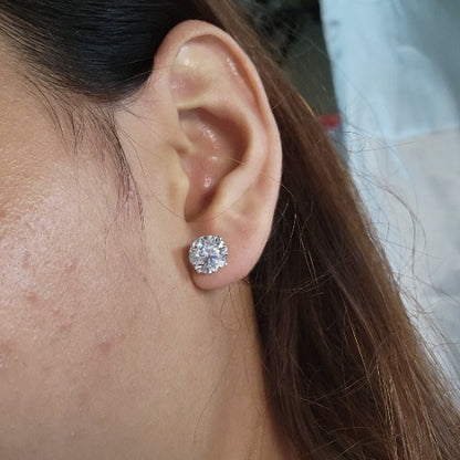 14Kt Gold 5 Ct Lab Grown Studs Diamond Earrings