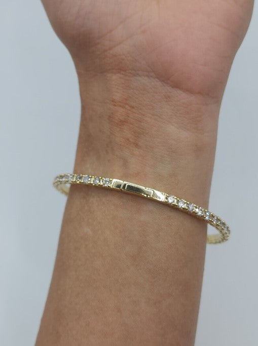 14Kt Gold 3.70Ct Lab grown Diamond Flexible Bangle