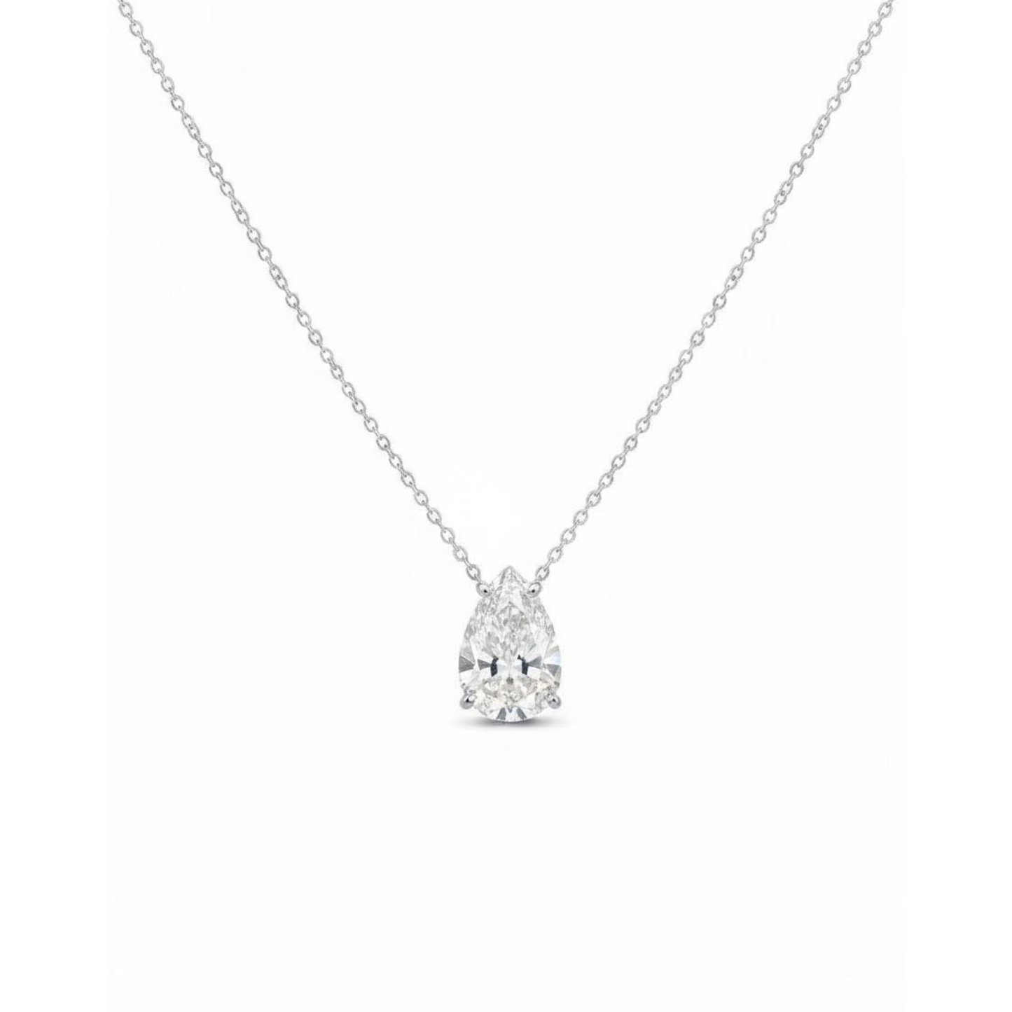 14Kt Gold 1.50 Ct IGI Certified Pear Shape Lab Grown Diamond Solitaire Pendant