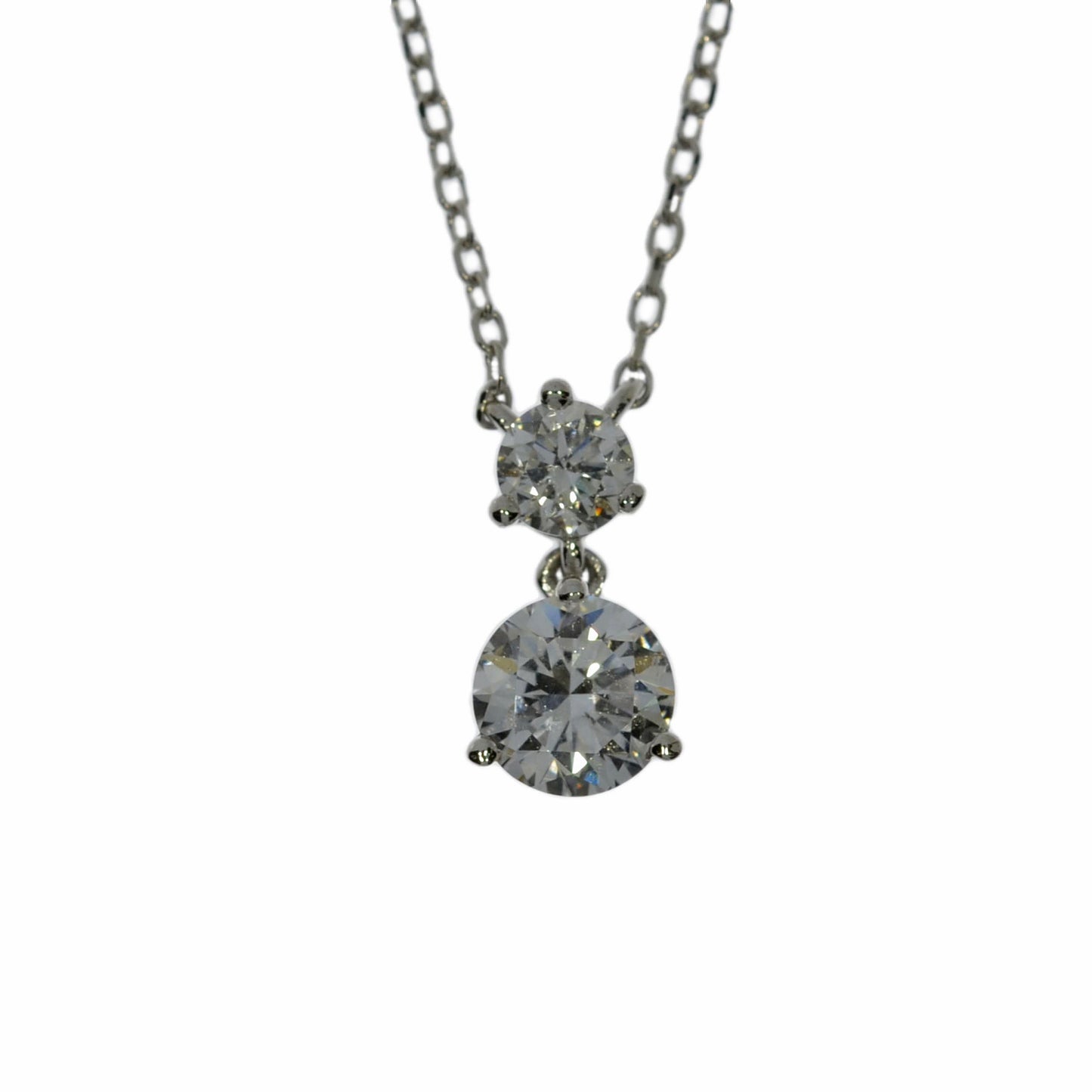 14Kt Gold 0.47 Ct Lab Grown 2 Diamonds Pendant Necklace