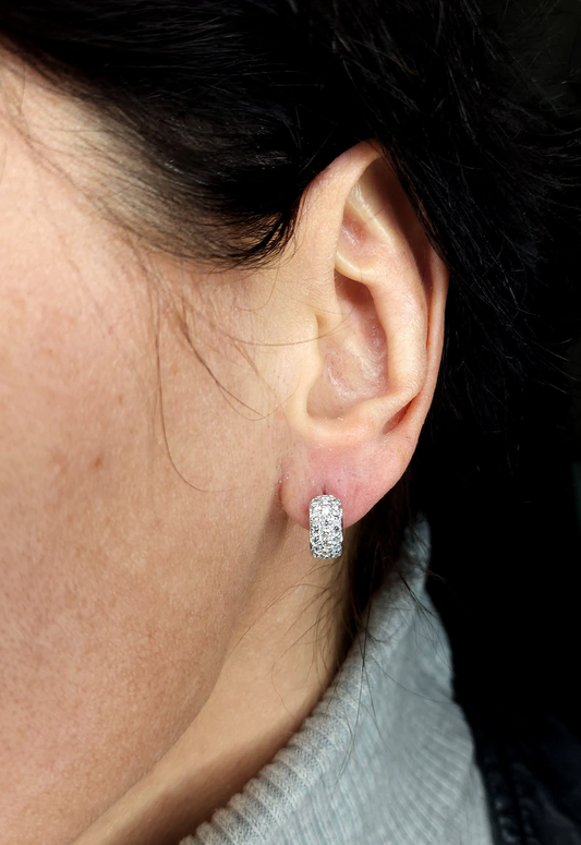 14Kt Gold 0.76 Ct Lab Grown Diamond Hoop Earrings