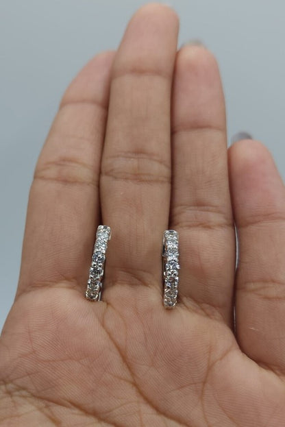 14Kt Gold 0.85 Ct Lab Grown Diamond Huggie Hoop Earrings