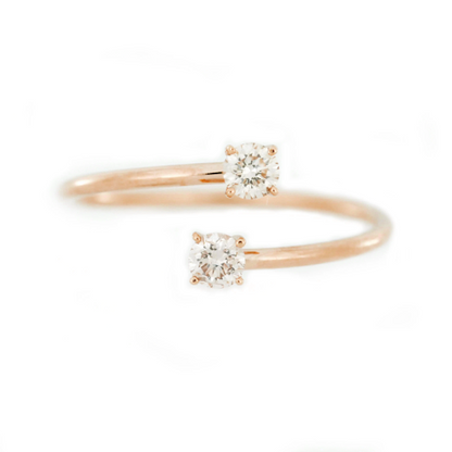 14Kt Gold 0.20 Ct 2 Lab Grown Diamond Ring