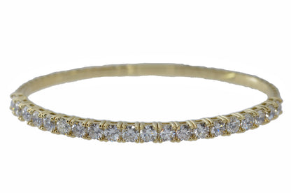 14Kt Gold 5Ct Lab grown Diamond Half Bangle Bracelet