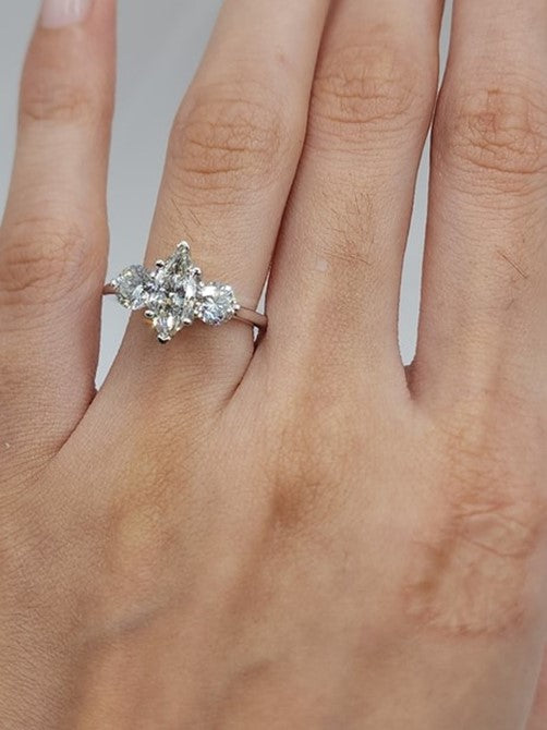 14Kt Gold Ct Lab Grown Diamond Marquise Stone Engagement Ring