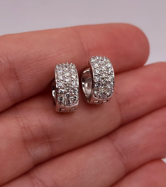 14Kt Gold 0.76 Ct Lab Grown Diamond Hoop Earrings