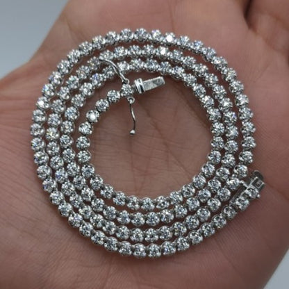 14Kt Gold 4 Ct Lab Grown Diamond Buttercup Tennis 16 inch Necklace