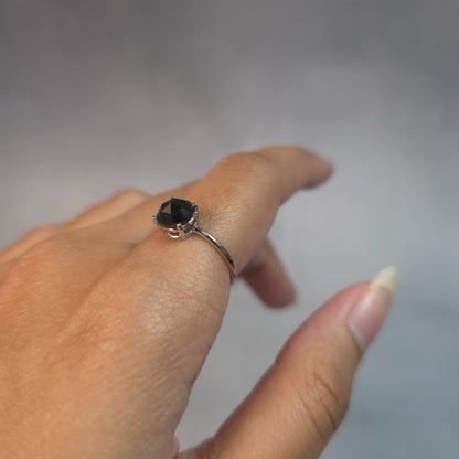 14Kt Gold 1 Ct Natural Rose Cut Black Diamond Ring