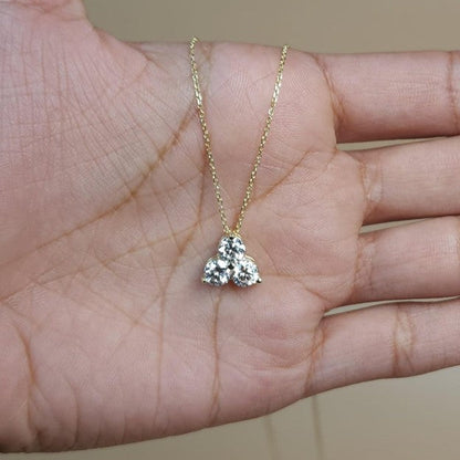 14Kt Gold 1.20 Ct 3 Stone Lab Grown Diamond Pendant