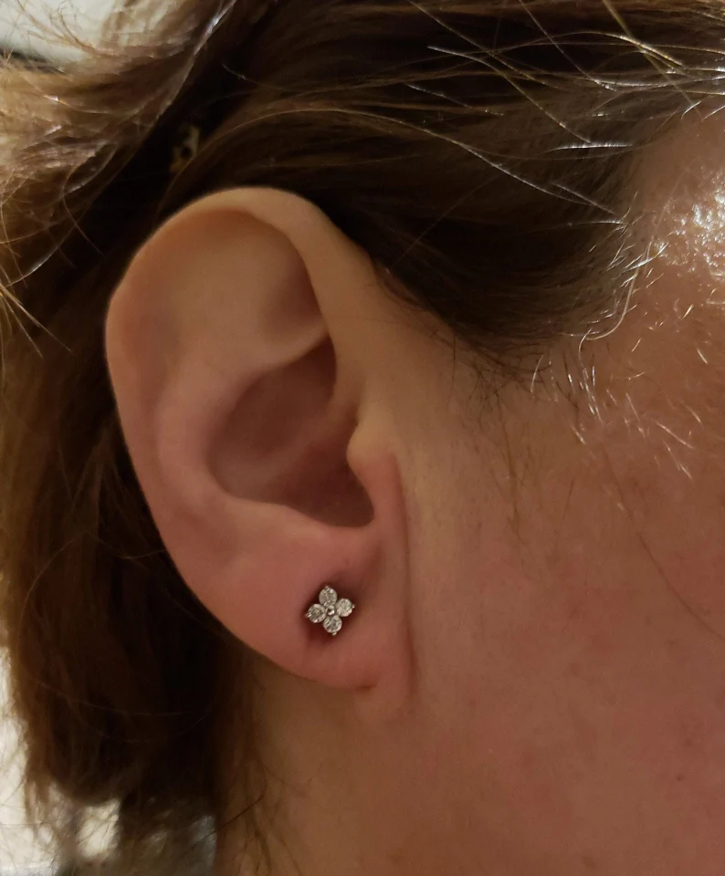 14Kt Gold 0.35 Ct Lab Grown 4 Stone Diamond Earrings