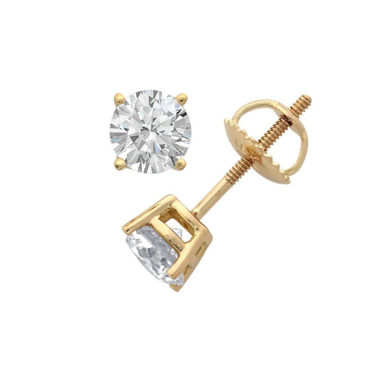 14Kt Gold 0.10 Ct Genuine Natural Diamond Baby Stud Earrings