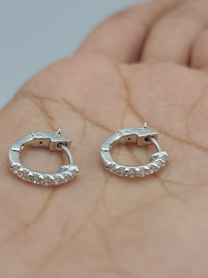 14Kt Gold 0.30 Ct Lab Grown Diamond Huggie Hoop Earrings