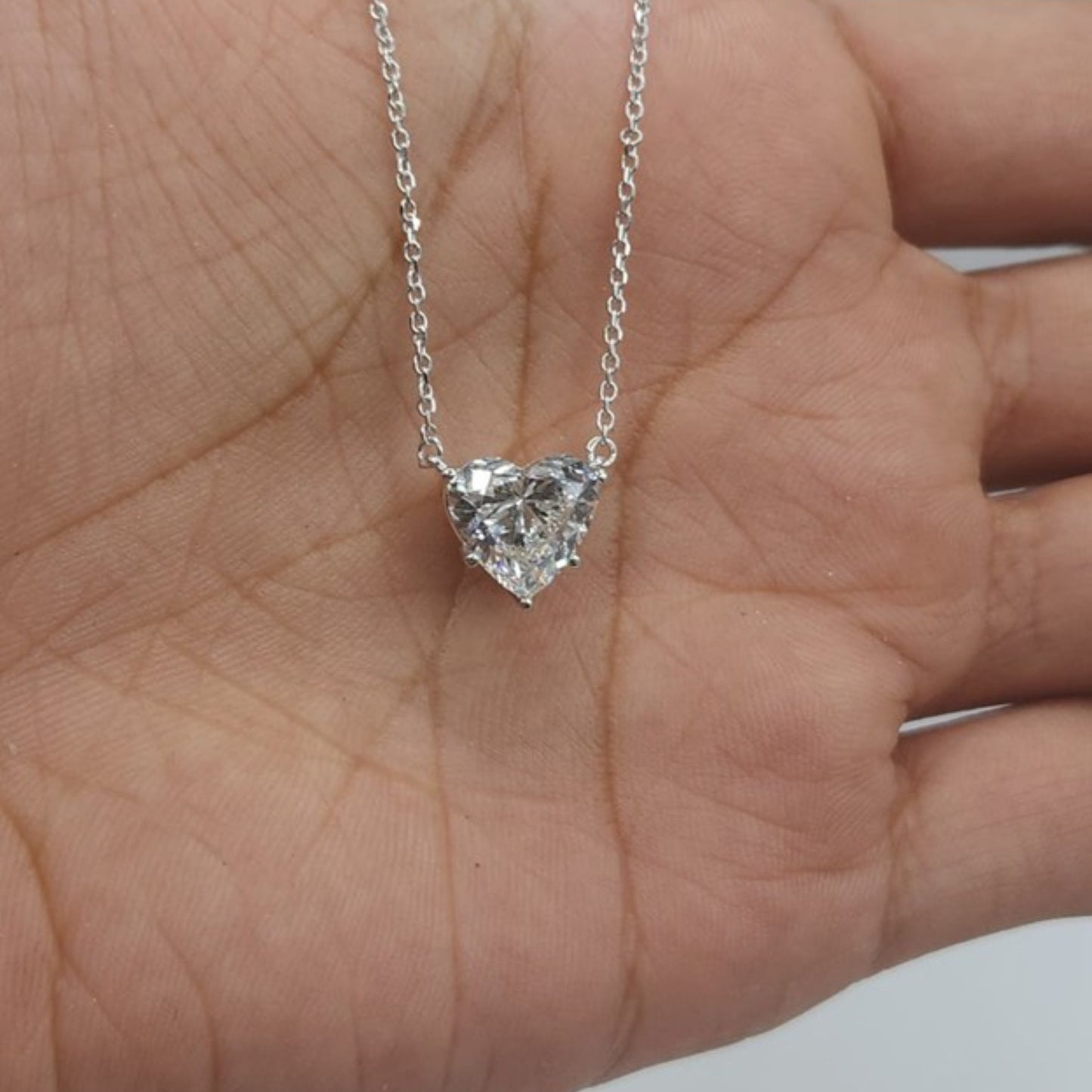 14Kt Gold 1.50 Ct IGI Certified Lab Grown Diamond Heart Pendant Necklace