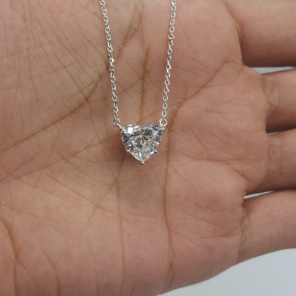 14Kt Gold 1.50 Ct IGI Certified Lab Grown Diamond Heart Pendant Necklace