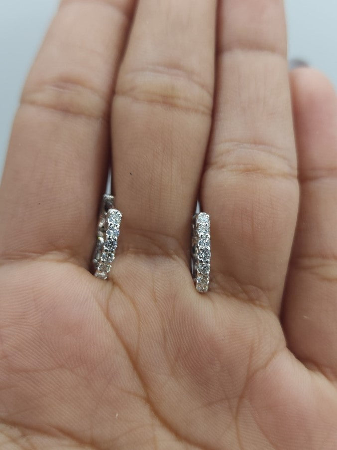 14Kt Gold 0.30 Ct Lab Grown Diamond Huggie Hoop Earrings