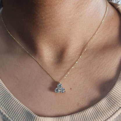14Kt Gold 1.20 Ct 3 Stone Lab Grown Diamond Pendant