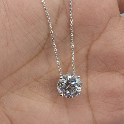 14Kt Gold 3.50 Ct Lab Grown IGI Certified Diamond Pendant Necklace